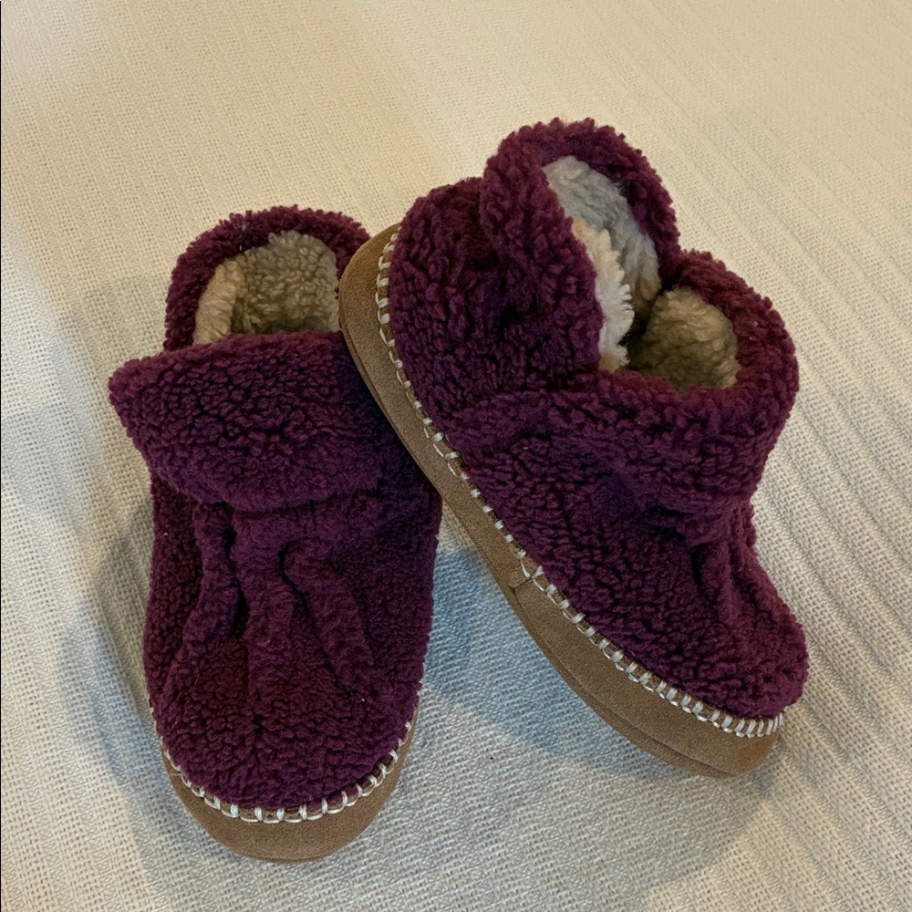 L.L. Bean Brown and Purple Slippers